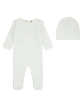 Baby Girls' Rocking Horse Cotton-Blend Long-Sleeve Footed Footie and Beanie, 2-Piece Set
