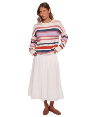 Women's Saski Crewneck Long-Sleeve Striped Sweater