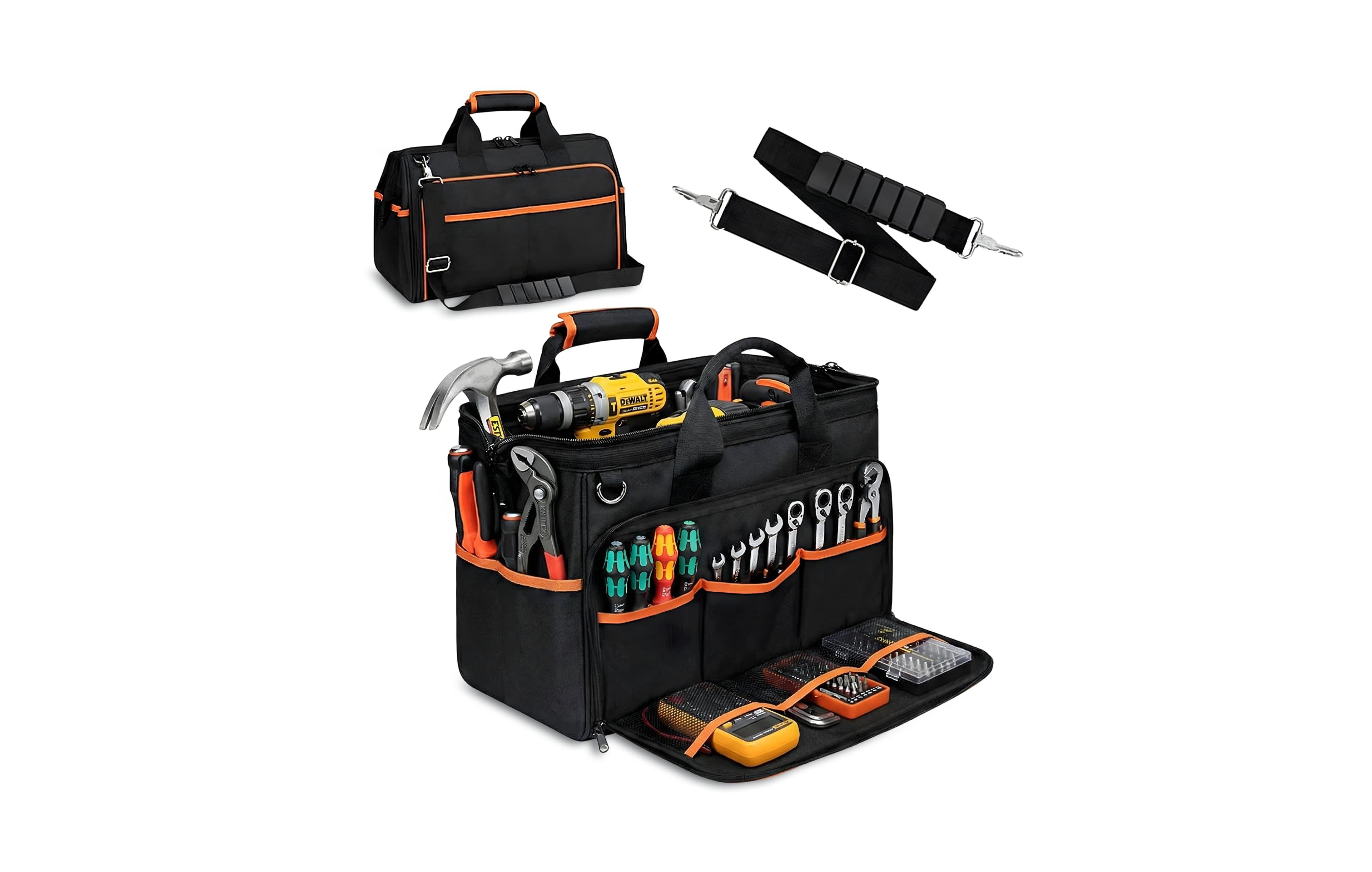 Xdovet Electrician Tool Bag 26 Pocket 17IN Water Resistant Heavy Duty