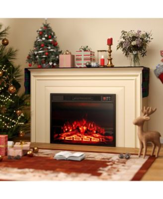 23" Electric Fireplace Insert Heater, 3 Flame Colors 3 Brightness, 750/1500W 5000 BTU 400 Sq feet