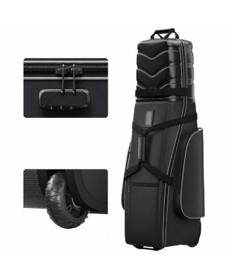 Hard Shell Golf Club Travel Case With Wheels Triple Layer Protection TSA Lock