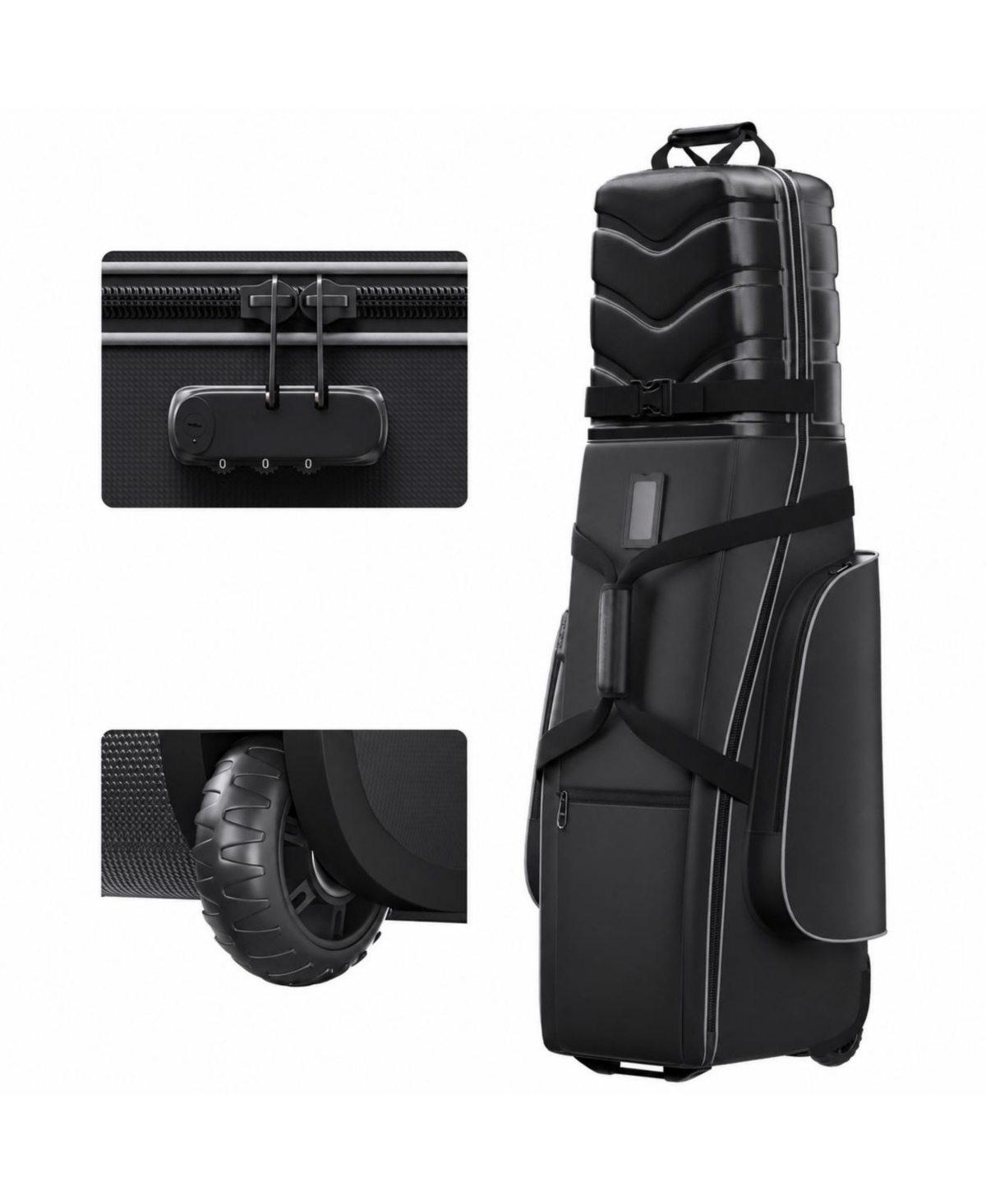Furlihong Hard Shell Golf Club Travel Case With Wheels Triple Layer Protection Tsa Lock