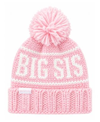 Toddler Girls Big Sis Pom Pom Bobble Hat