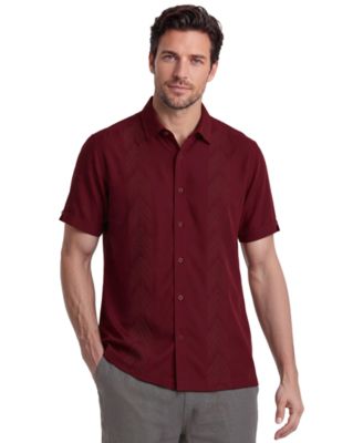 Men's Geometric Embroidered Short-Sleeve Shirt