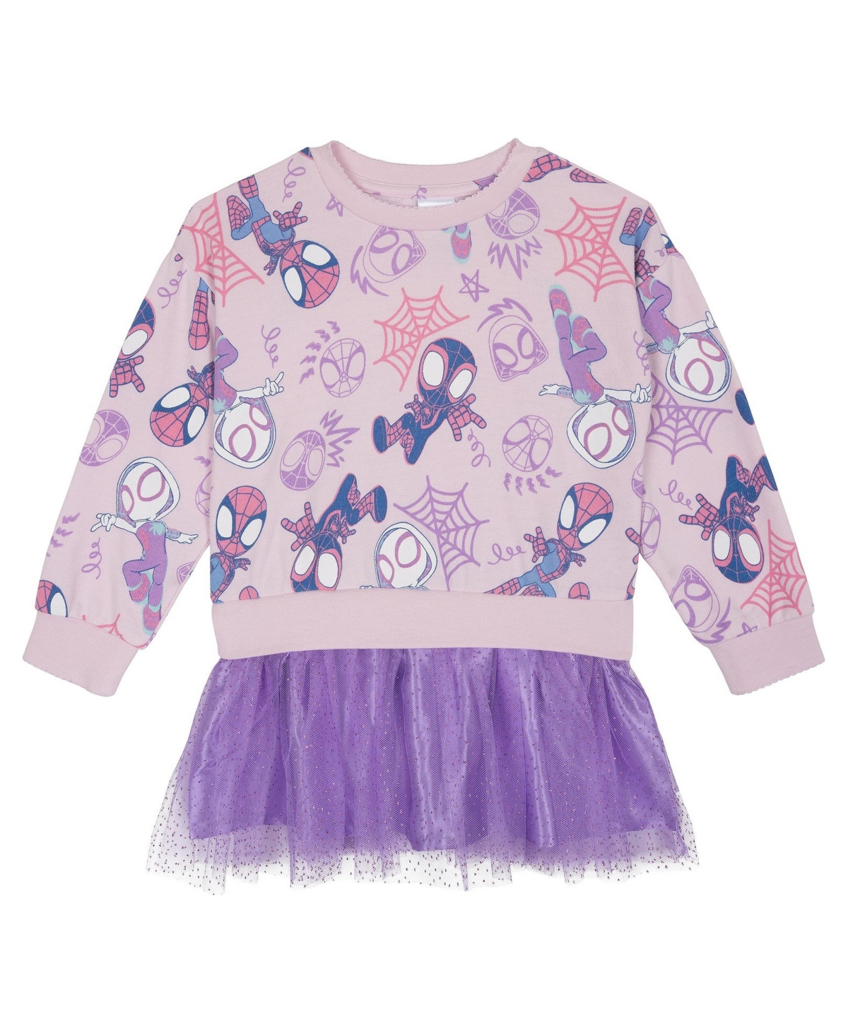 Spidey and His Amazing Friends Girls' 4-16 Spider-Man Long-Sleeve Tutu Dress