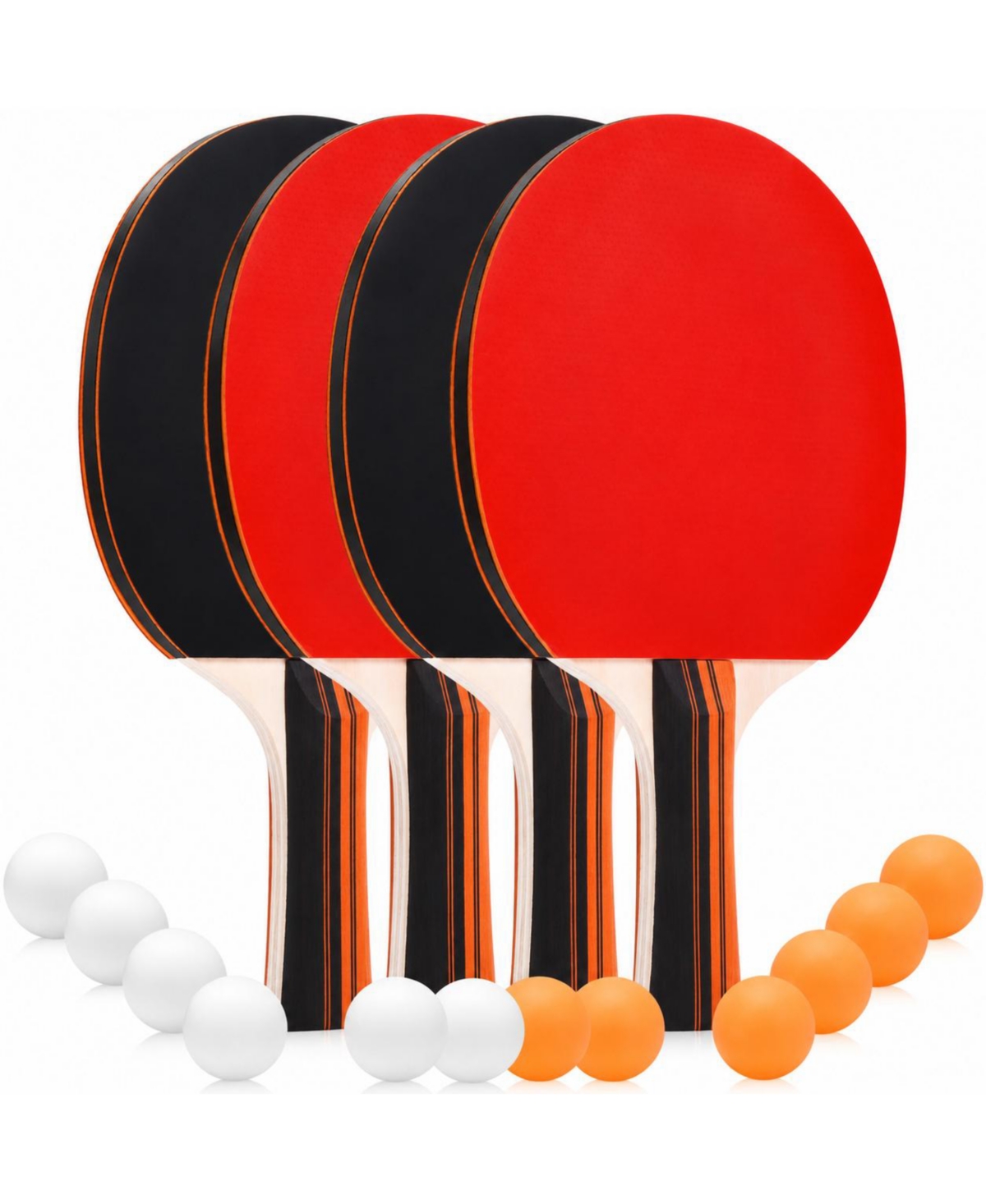 Sportneer 4 Player Ping Pong Paddle Set With 12 Balls Portable Storage Case