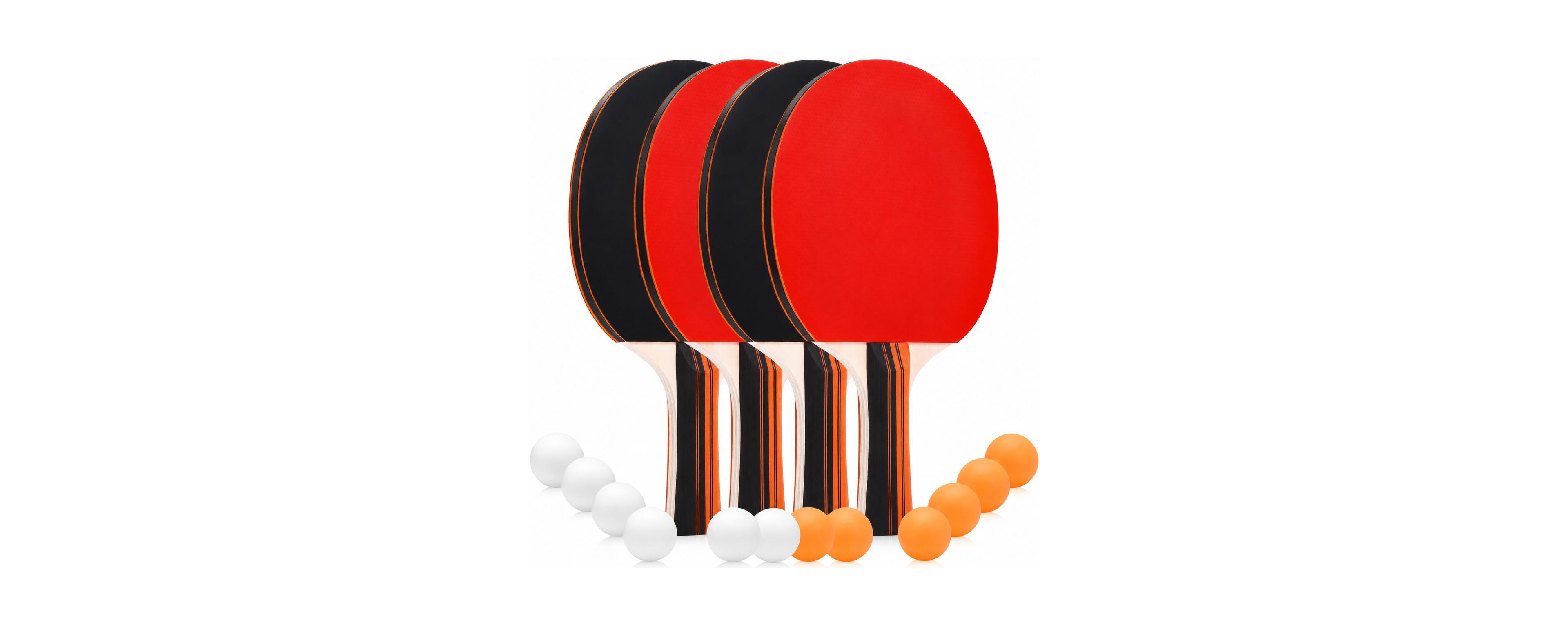 Sportneer 4 Player Ping Pong Paddle Set With 12 Balls Portable Storage Case