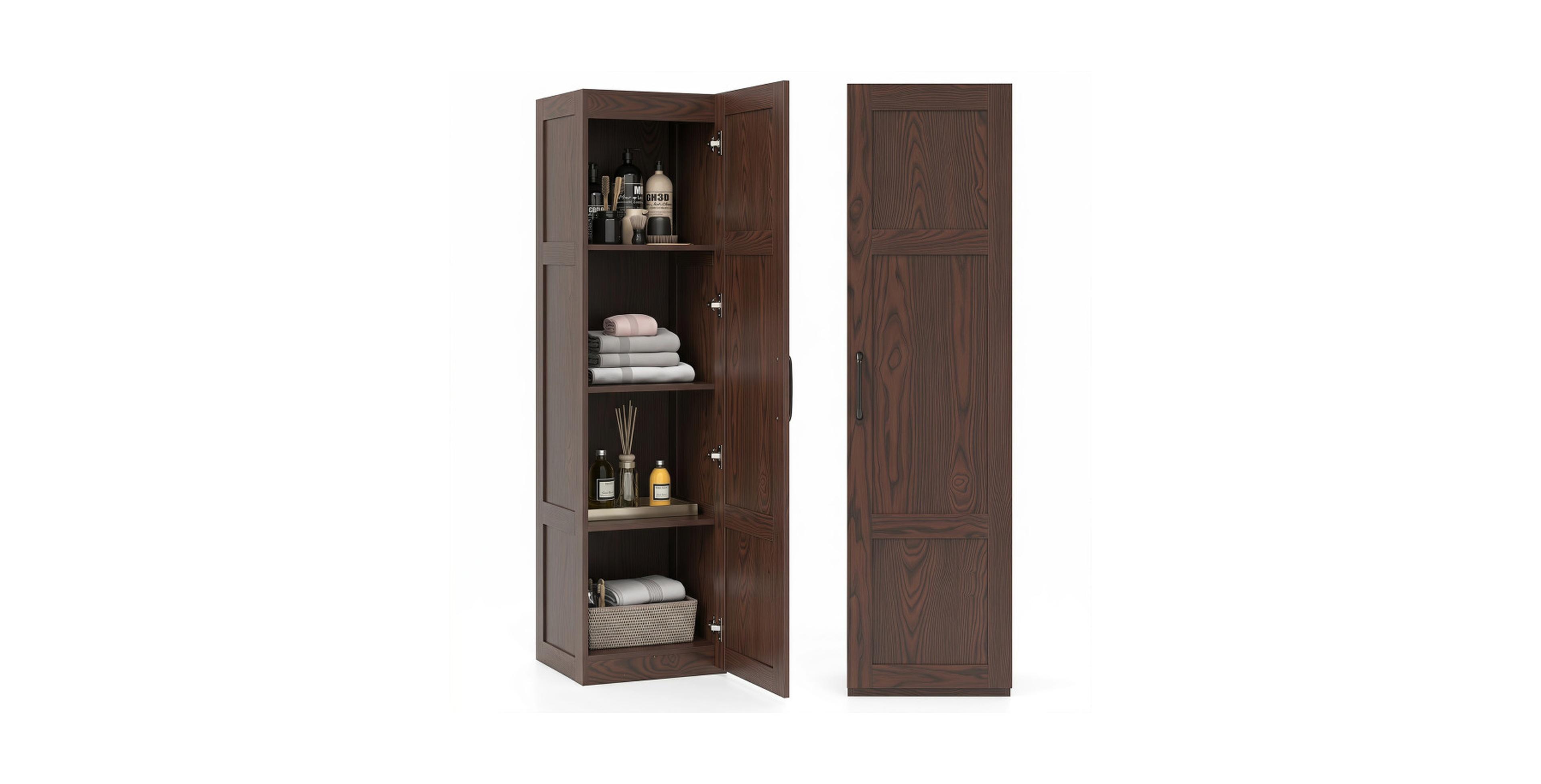 Sugift Narrow Tall Storage Cabinet with 4 Storage Shelves