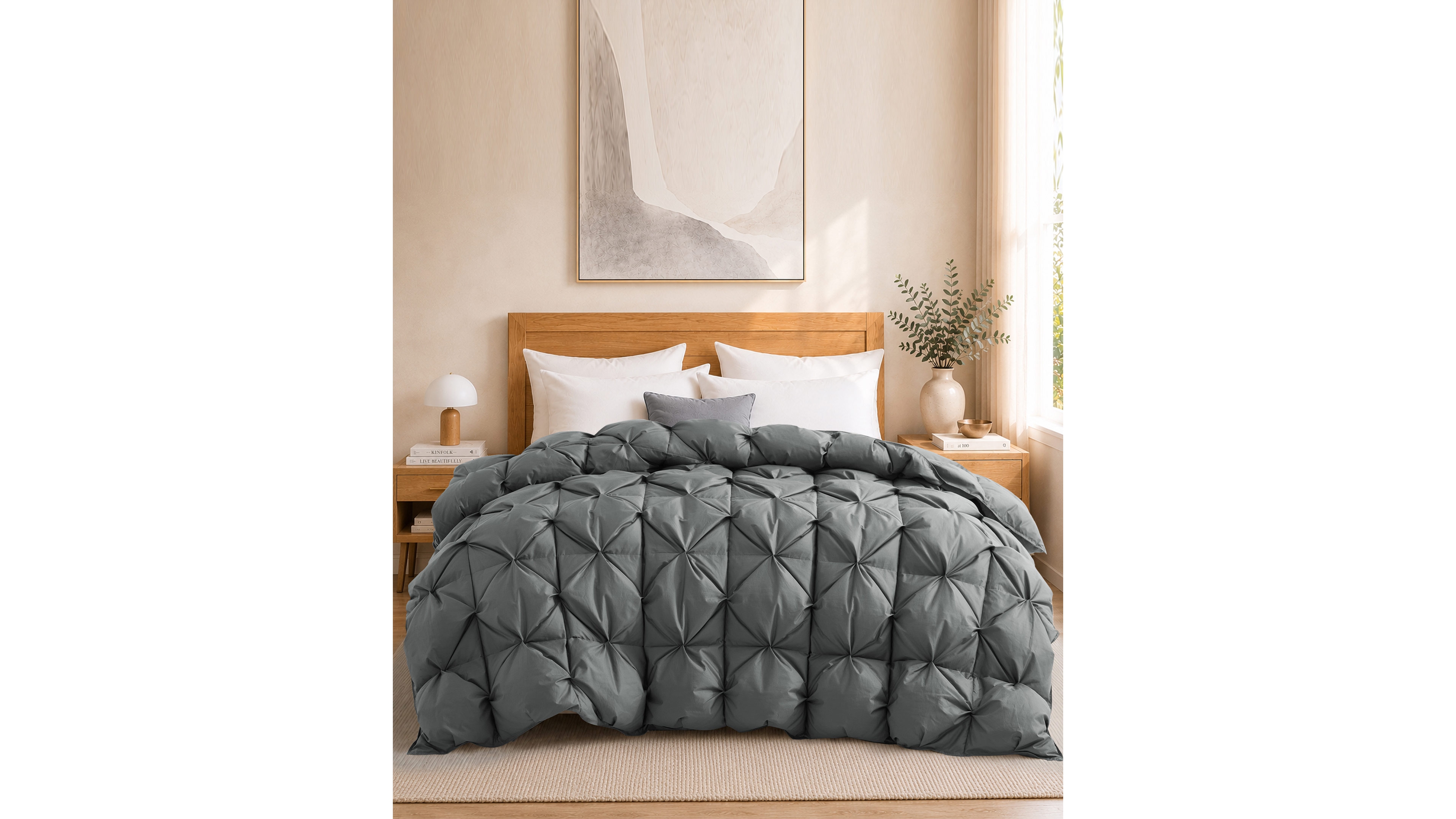Unikome Luxury Cotton Blend Down Comforter, King