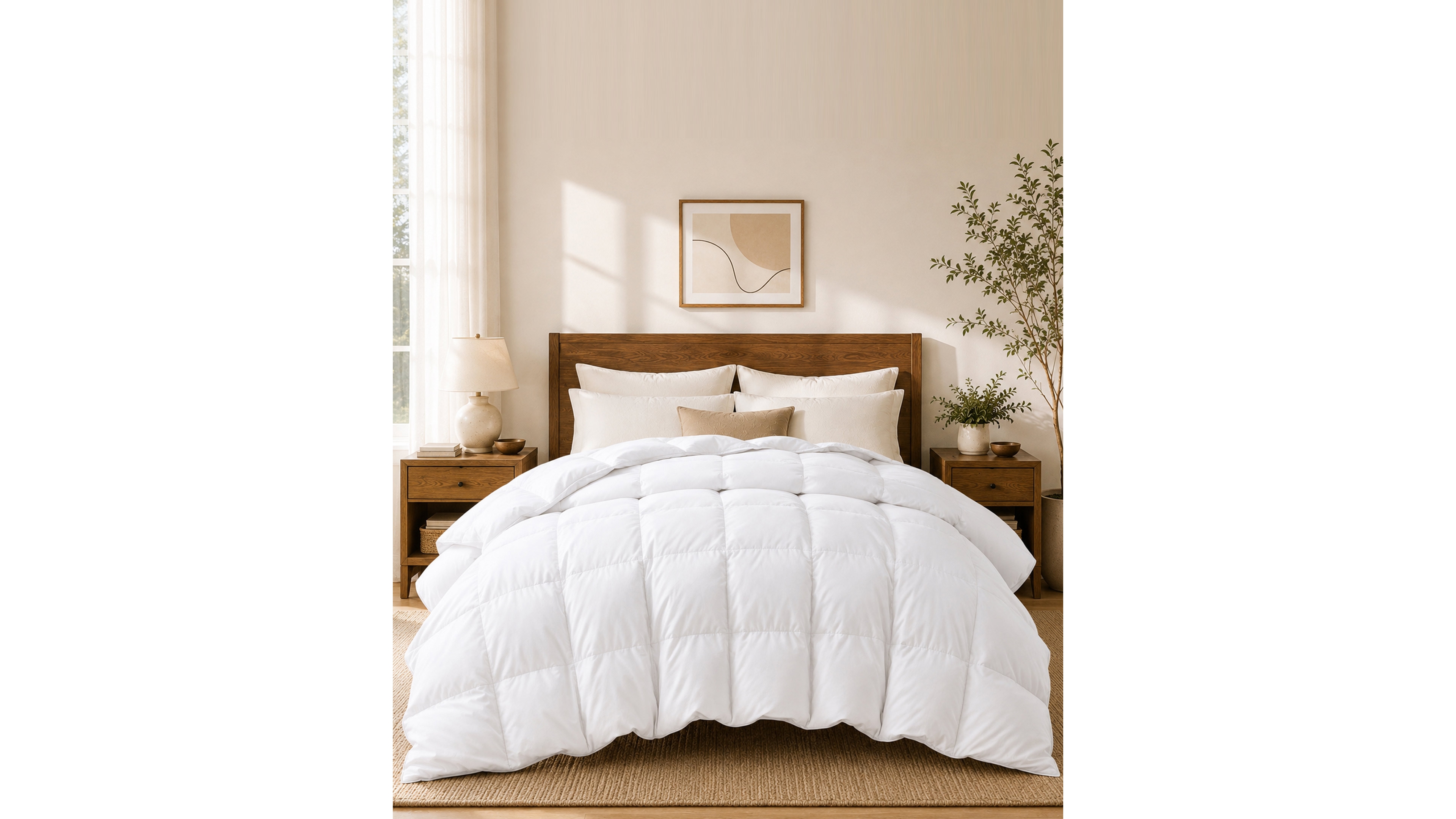 Closeout! Unikome Medium Weight Goose Down Feather Fiber Comforter, Twin