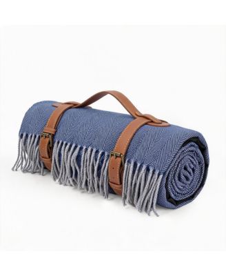 Waterproof Picnic Blanket 4.9x6.6 ft - Thick Soft Acrylic and Oxford Cloth with PVC Backing, Tassel Edges,Portable Machine Washable Mat