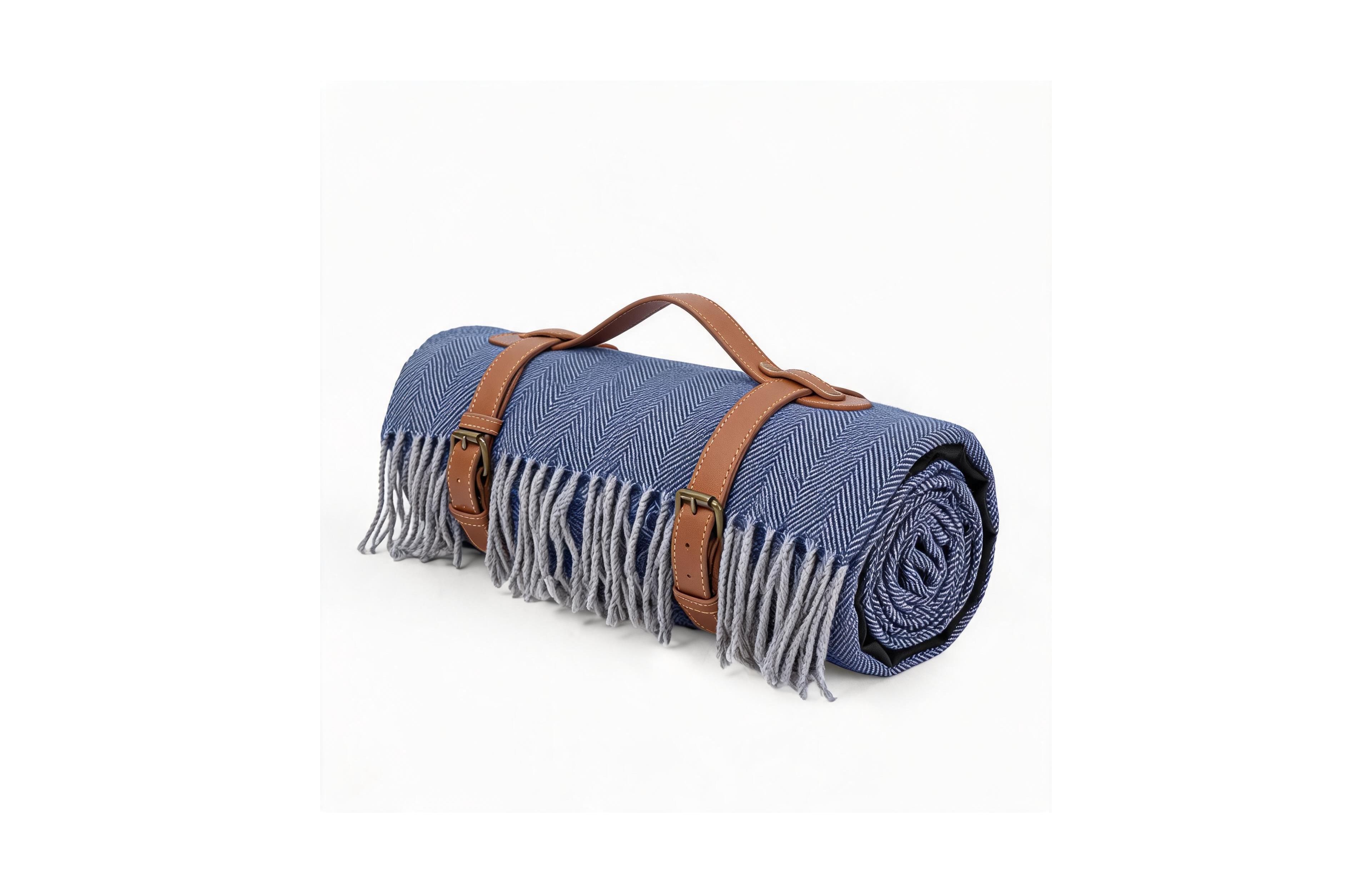 Maxsa Waterproof Picnic Blanket 4.9x6.6 ft - Thick Soft Acrylic and Oxford Cloth with Pvc Backing, Tassel Edges,Portable Machine Washable Mat