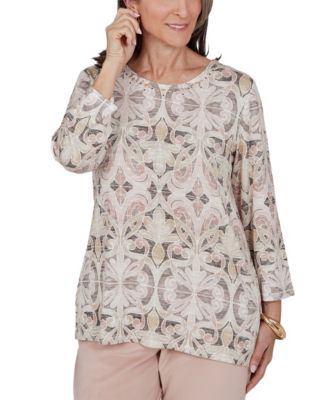 Women's Crewneck 3/4-Sleeve Knit Blouse