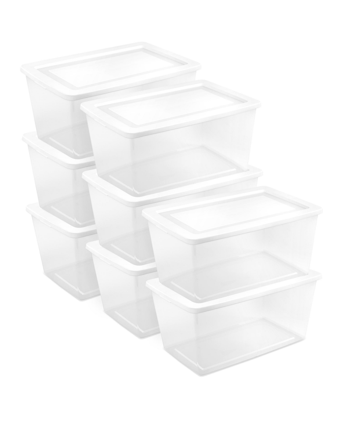 Sterilite 90 Qt Storage Box, Stackable Plastic Container, Home Organizer, 8 Pack