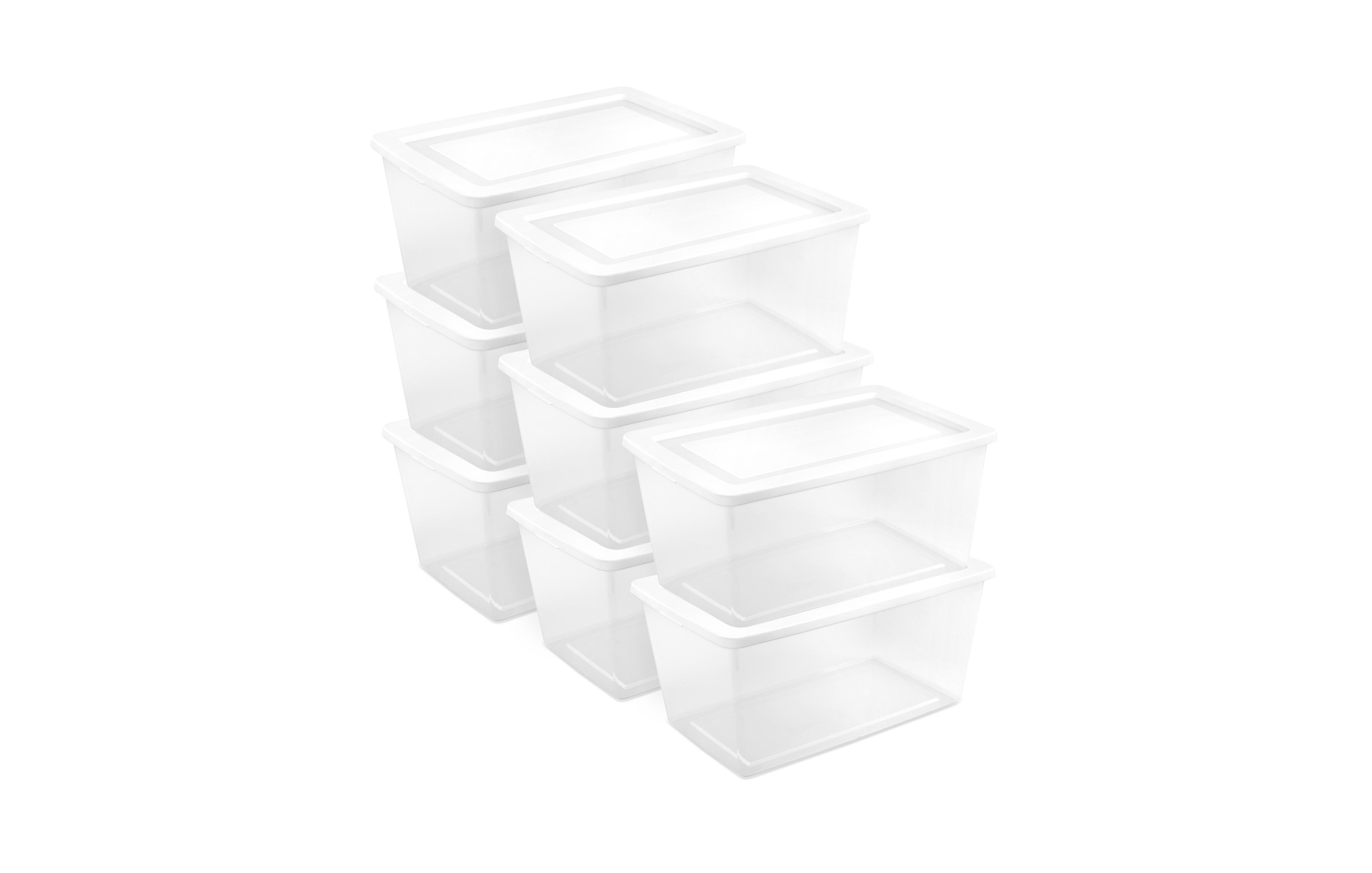 Sterilite 90 Qt Storage Box, Stackable Plastic Container, Home Organizer, 8 Pack