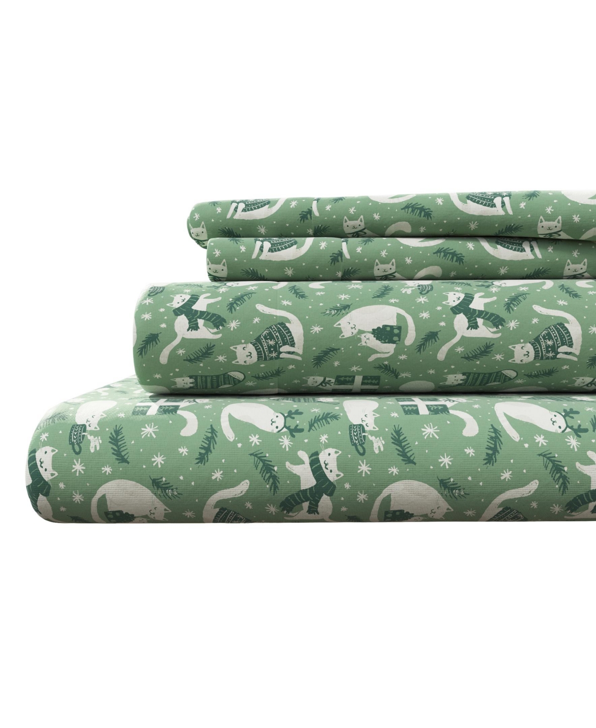 Linery & Co. Ultra-Soft Turkish Cotton Flannel Holiday Print Sheet Set
