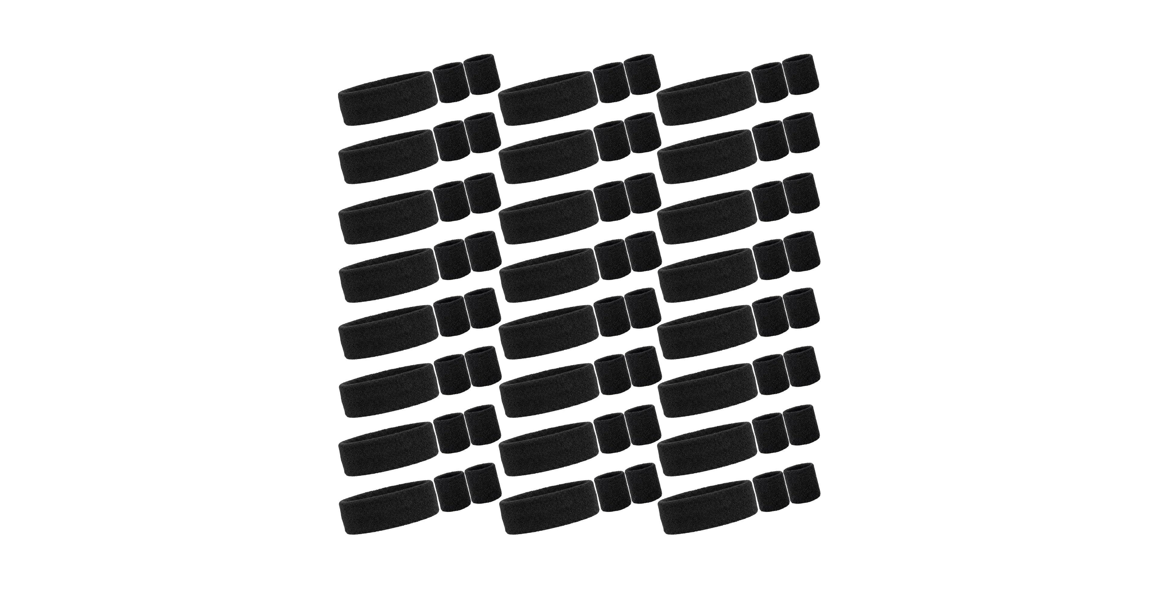 Furlihong 72 Pack Cotton Workout Headband and Wristband Set for Sports Parties