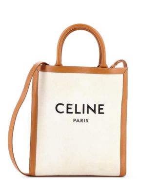 Small Canvas with Leather Vertical Cabas Tote