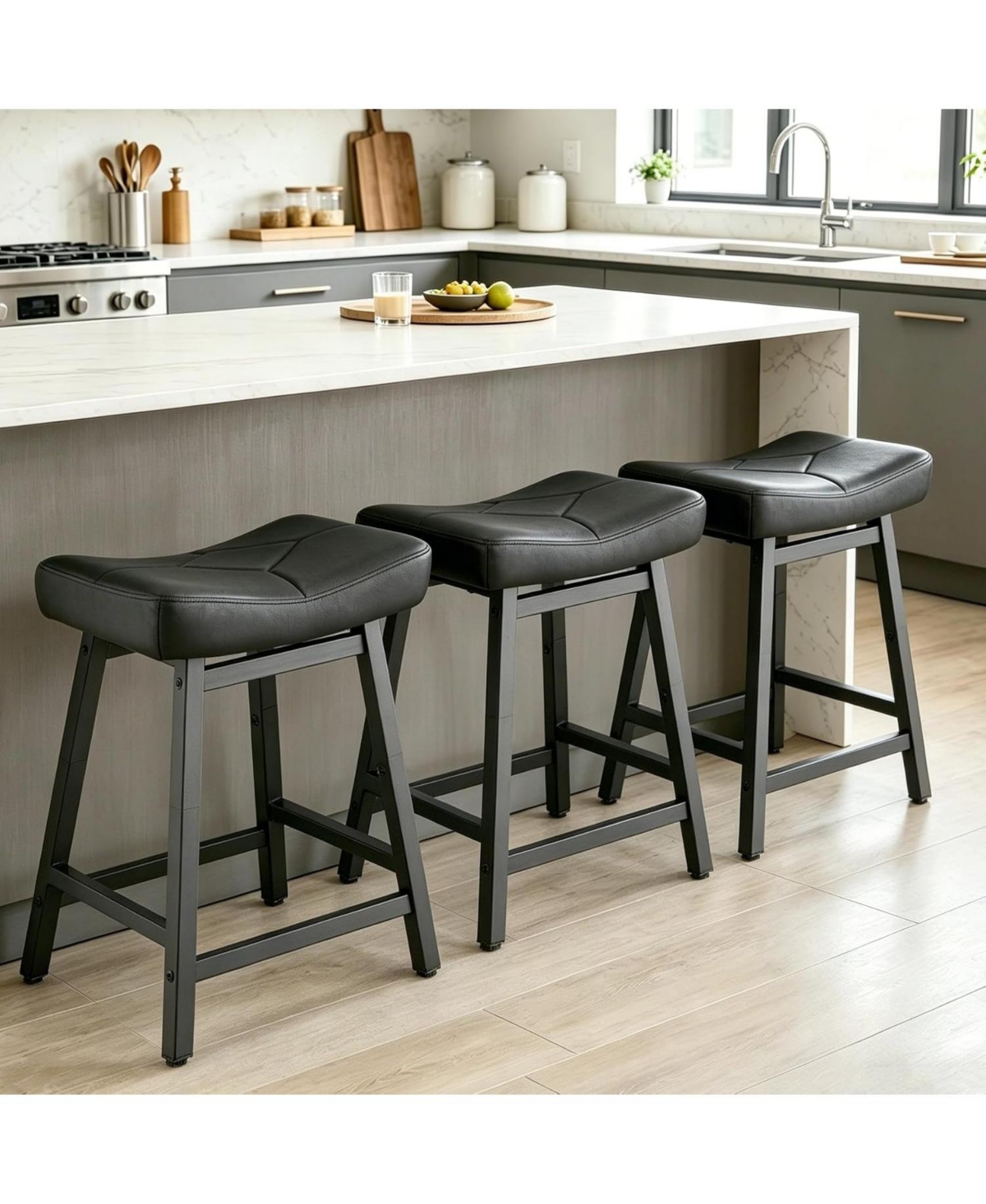 Dyhome 24 inches Counter Height Bar Stools Set of 3