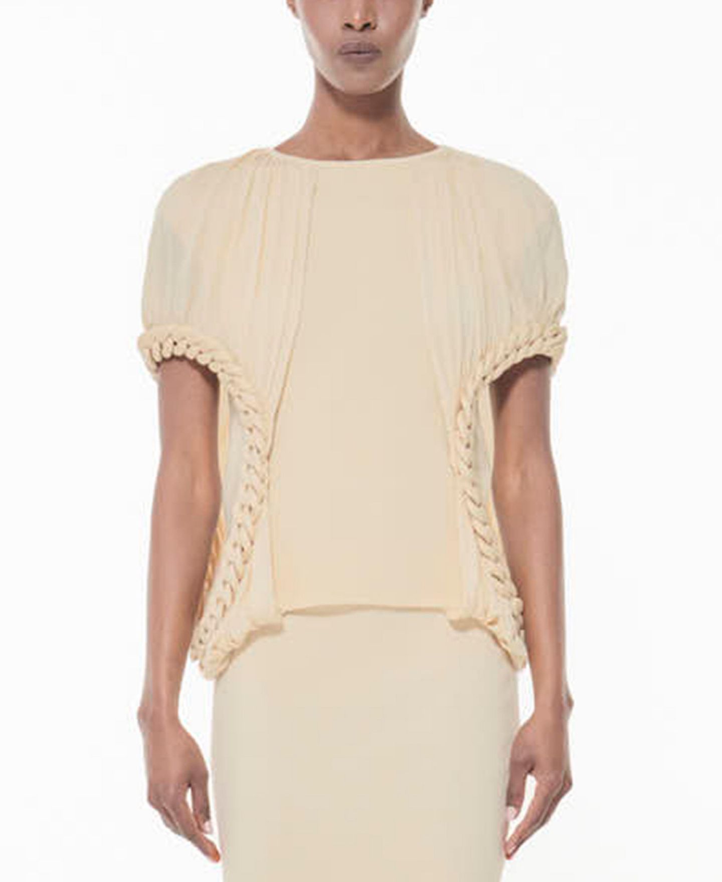 Женский топ Leem Fitted Knit Chain-Detail, цвет: Молочный белый — фото 1