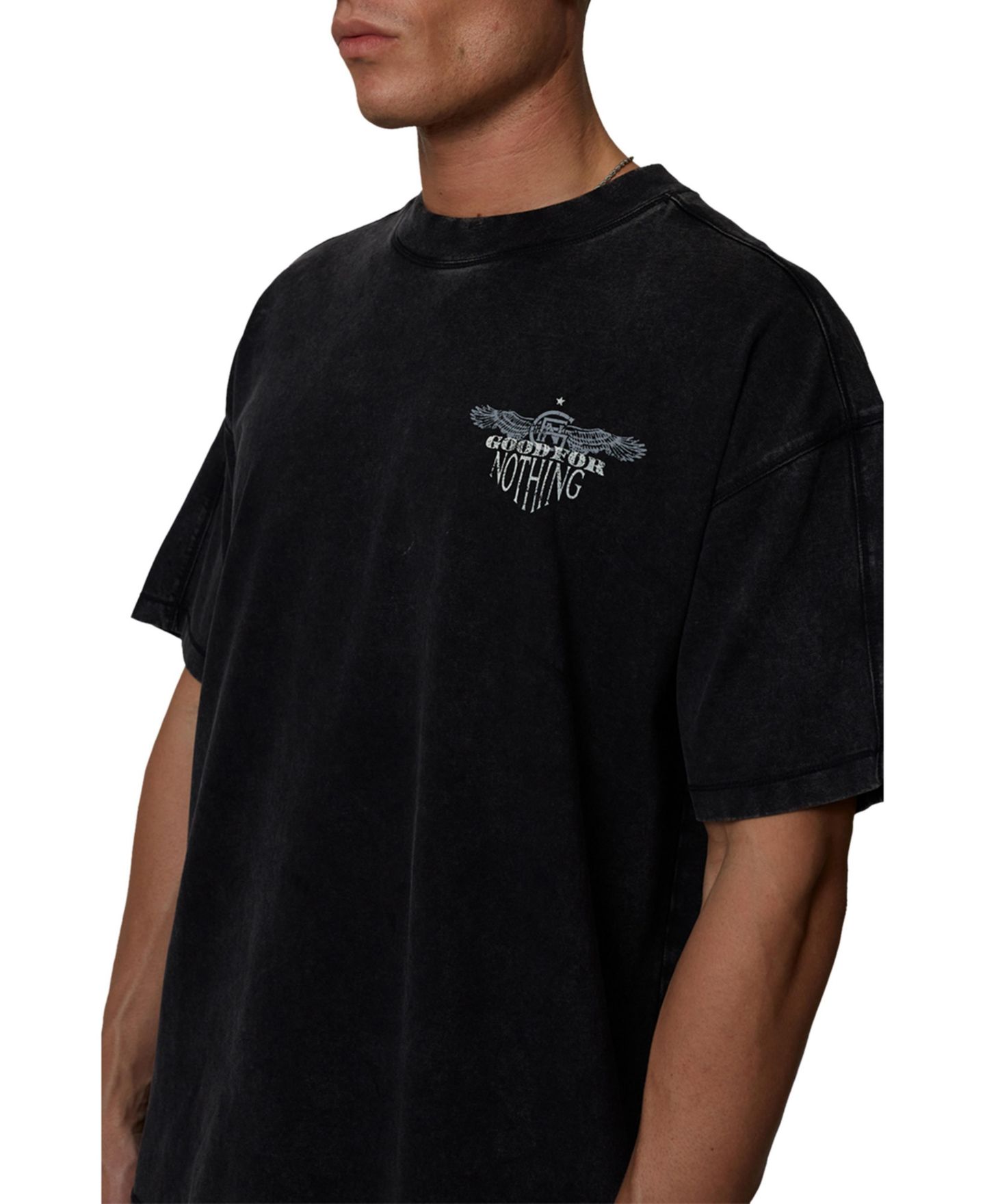 Мужская футболка Good For Nothing Oversized Fit Eagle, цвет: Чёрный — фото 4