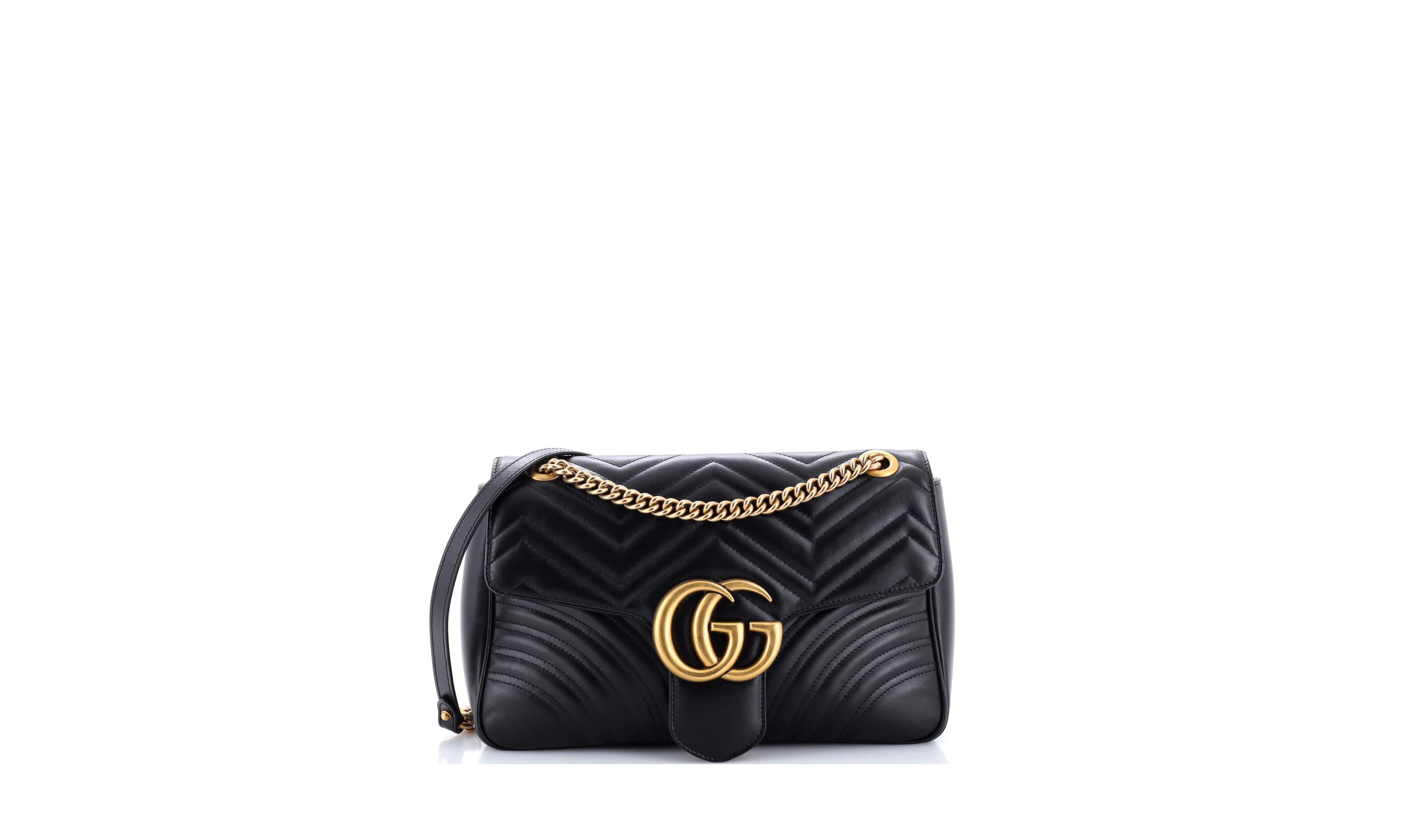 Pre-Owned Gucci Gg Marmont Matelasse Medium Flap Shoulder Bag