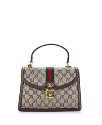 Small Ophidia Flap Top Handle Bag GG Coated Canvas