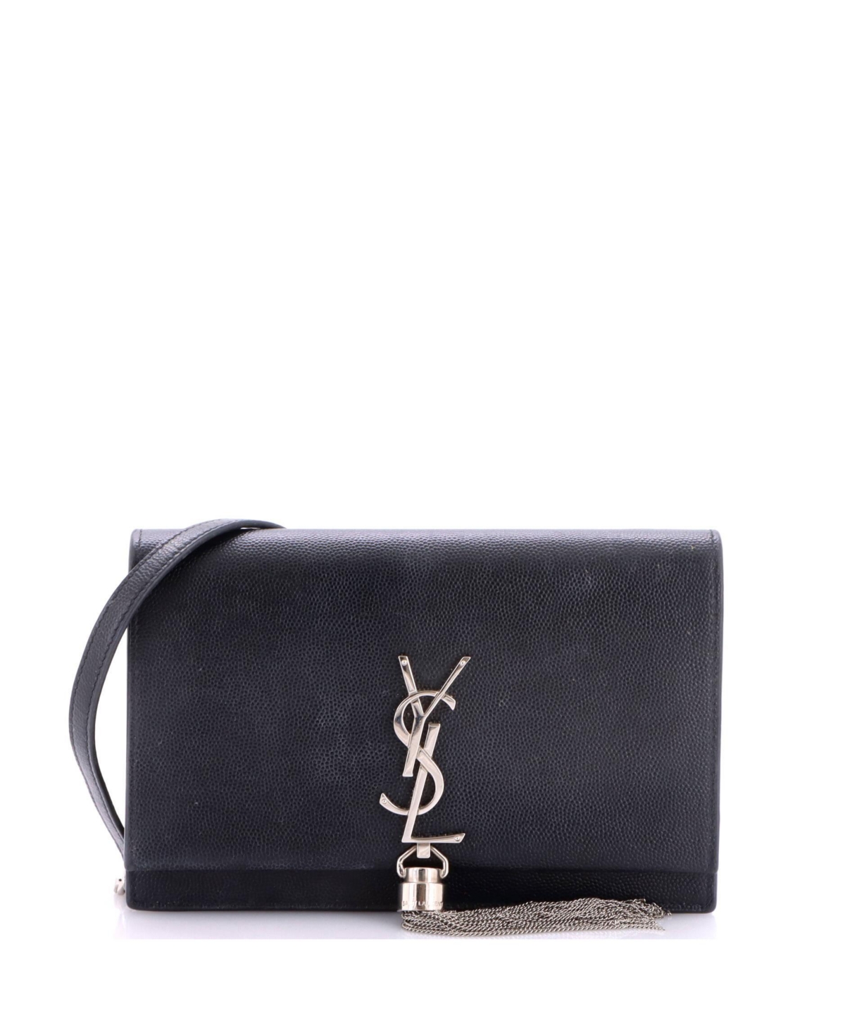 Pre-Owned Saint Laurent Classic Monogram Tassel Chain Wallet Leather - Black