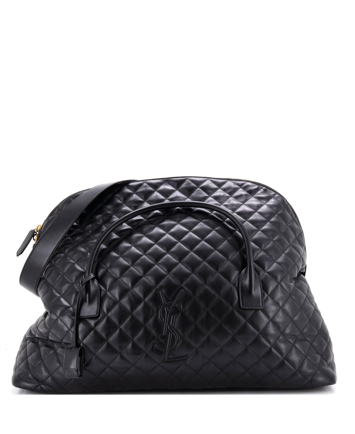 Pre-Owned Saint Laurent Es Giant Travel Bag Quilted Leather - Black