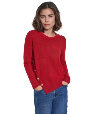 Women's Asymmetrical Long-Sleeve Crewneck Sweater