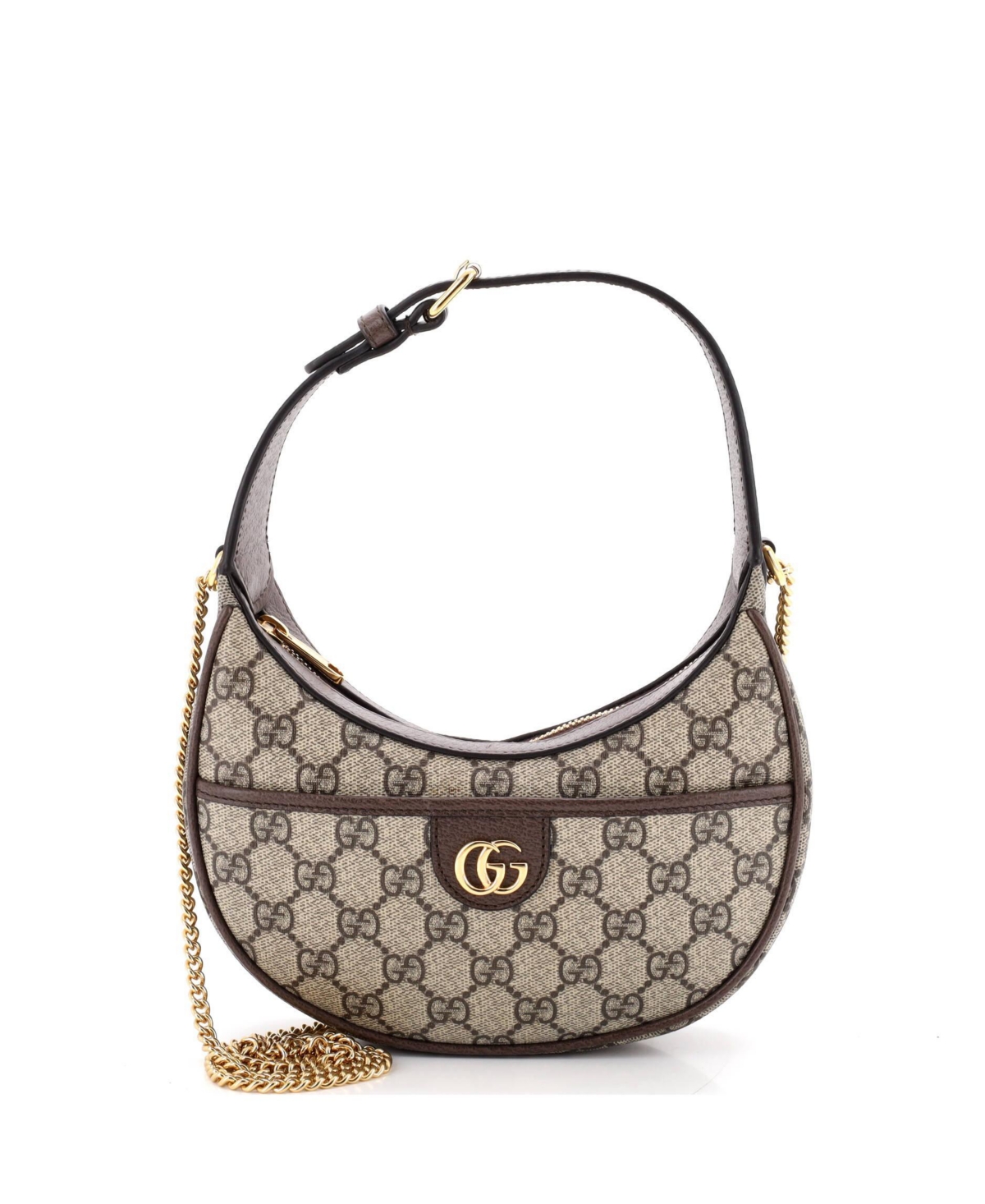 Pre-Owned Gucci Super Mini Ophidia Hobo Gg Coated Canvas - Brown