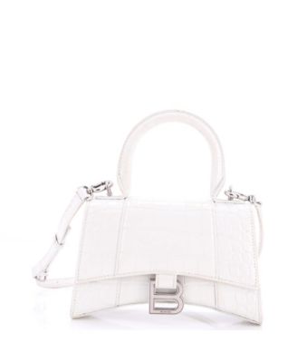 XS Hourglass Top Handle Bag Embossed Leather