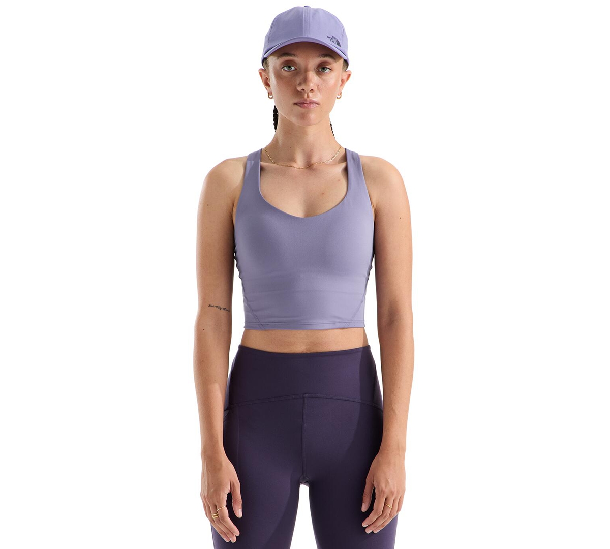 The North Face Women’s Jaida Long Line Bra (Size: Medium): Grounded Plum