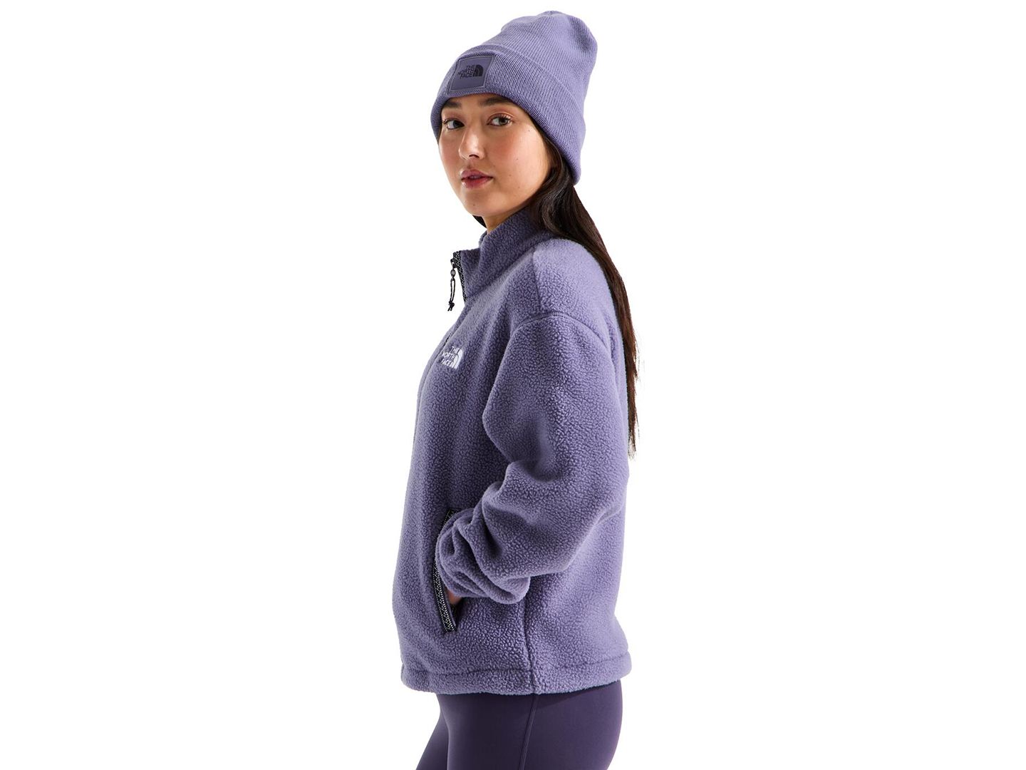 Женская флисовая куртка The North Face TNF Fleeski на молнии, цвет: Сливовый — фото 4