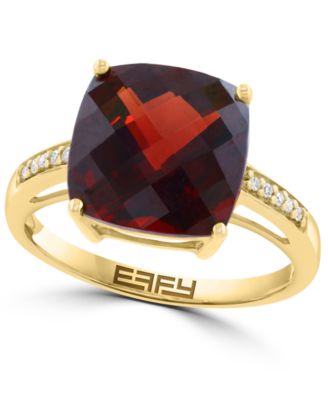 Diamond 1/20 ct. t.w. and Garnet 6-1/6 ct. t.w. Cocktail & Statement Ring in 14k Yellow Gold