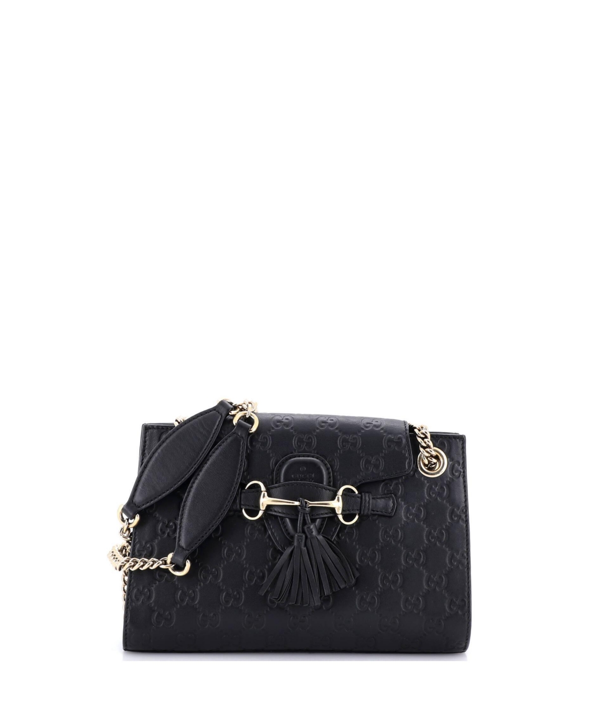 Pre-Owned Gucci Small Emily Chain Flap Shoulder Bag Guccissima Leather