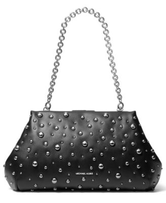 Goldie Large Cloud Frame Studded Chain Strap Clutch Handbag