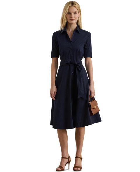 Женское платье Lauren Ralph Lauren Cotton Shirtdress, цвет: Тёмно-синий