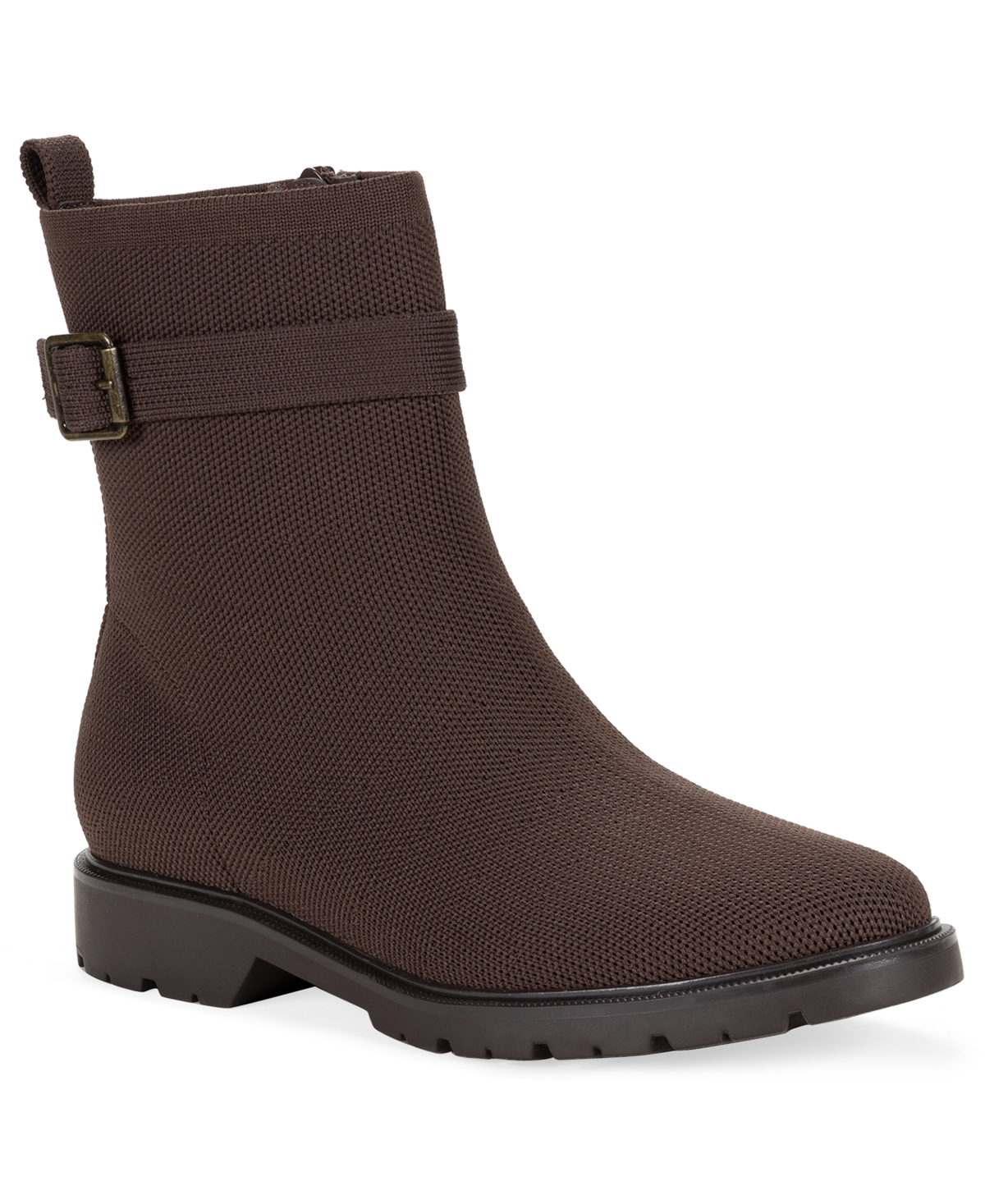 Style & Co Women's Hendrikaa Block Heel Round Toe Memory Foam Ankle Booties, Macy's Exclusive - Chocolate