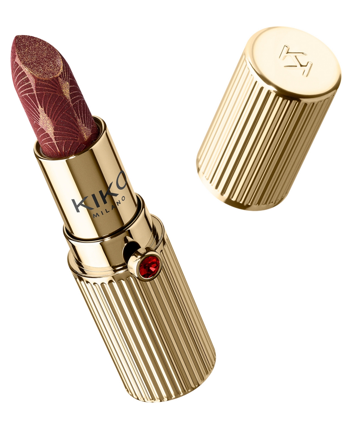 Kiko Milano Sparkle Statement Sparkling Lipstick, 0.01 Oz. In 04 - Midnight Bordeaux