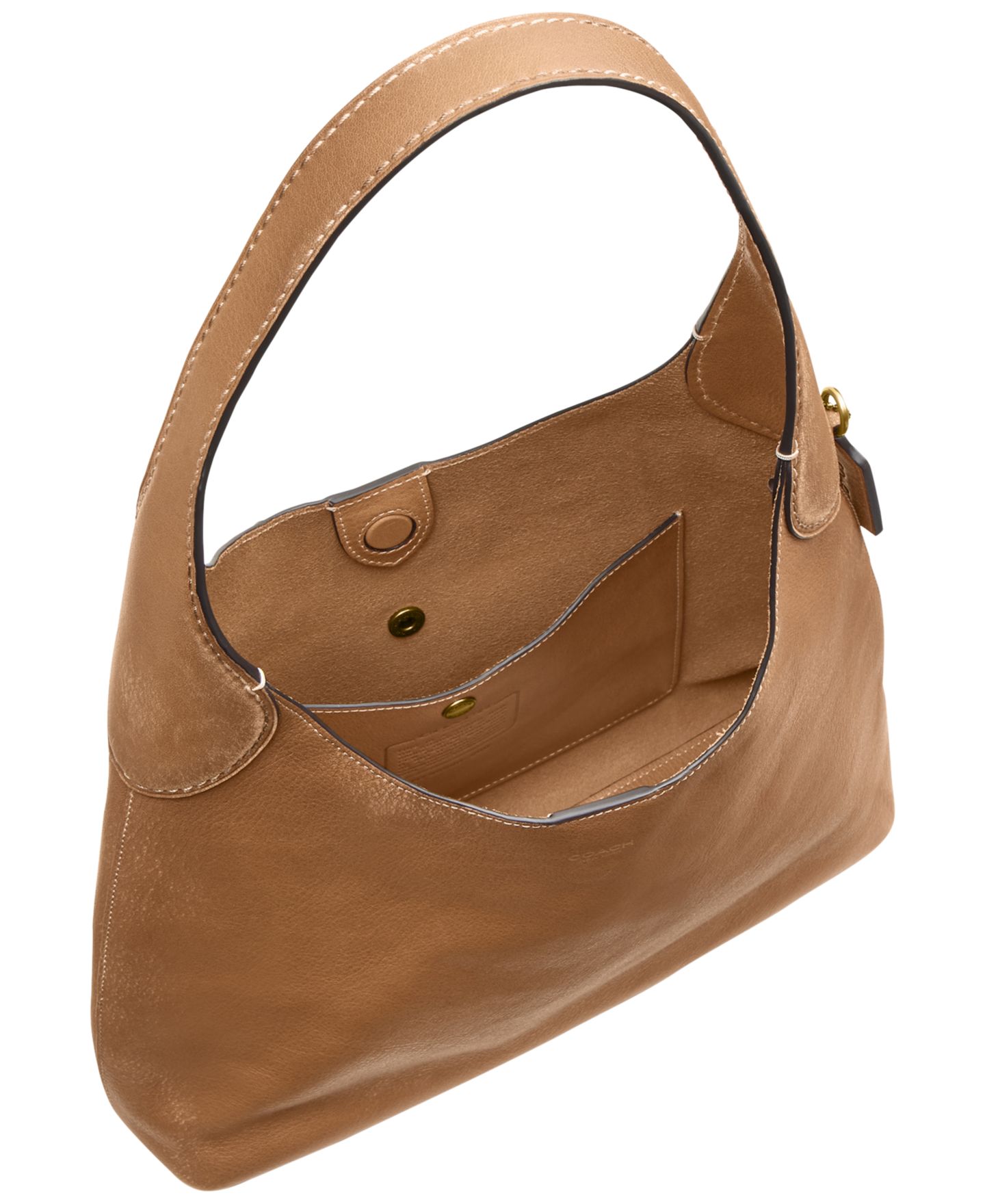 Женская сумка-хобо Coach Brooklyn 28 из кожи Loved, маленькая, цвет: Латунный / Медовый коричневый — фото 6