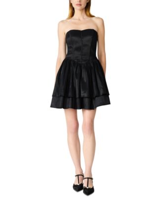 Juniors' Strapless Mini Bow Dress 