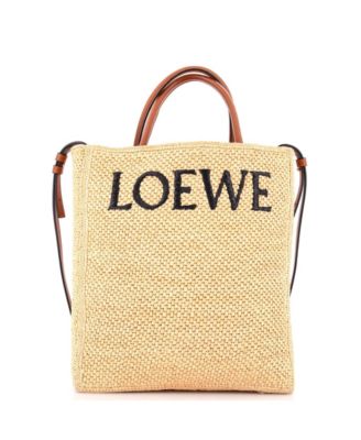 North South A4 Tote Raffia and Leather