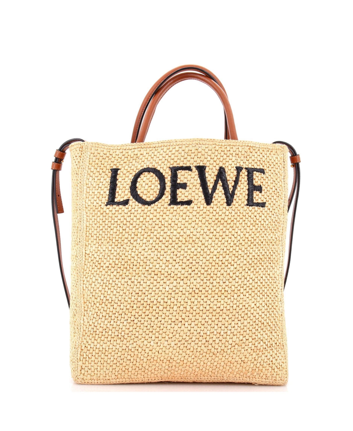 Pre-Owned Loewe North South A4 Tote Raffia and Leather