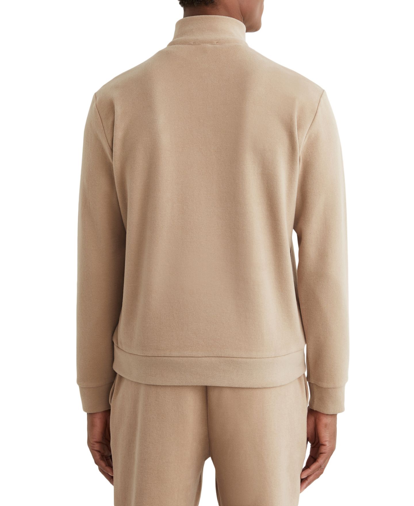 Мужской свитер REISS Bossa Funnel Neck Cotton-Blend Half-Zip Pullover, цвет: Верблюжий коричневый — фото 5