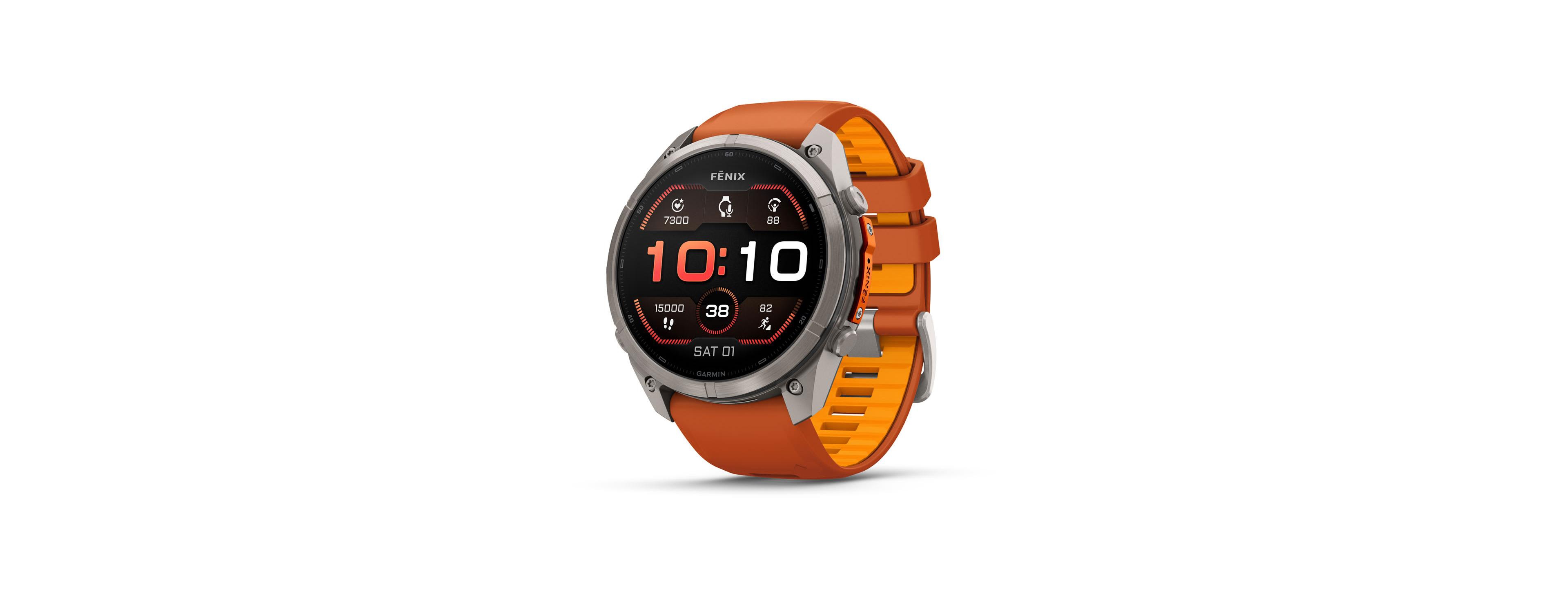 Garmin fenix 9 Pro Outdoor Gps Smartwatch Titanium Orange Silicone, 51mm