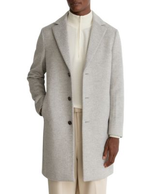 Men's Dawn Wool-Blend Puppytooth Single-Breasted Overcoat