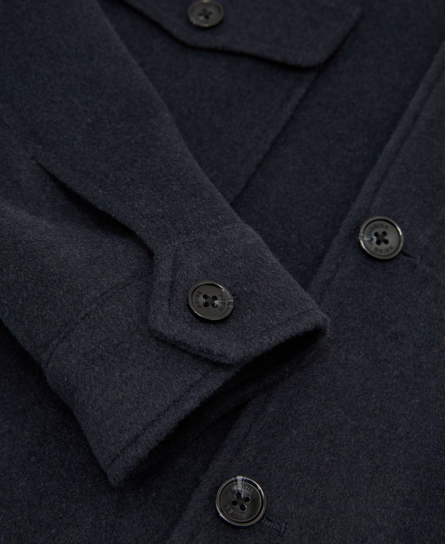 Мужская рубашка REISS Liam Twin-Pocket Classic-Fit Wool-Blend Overshirt, цвет: Синий — фото 4