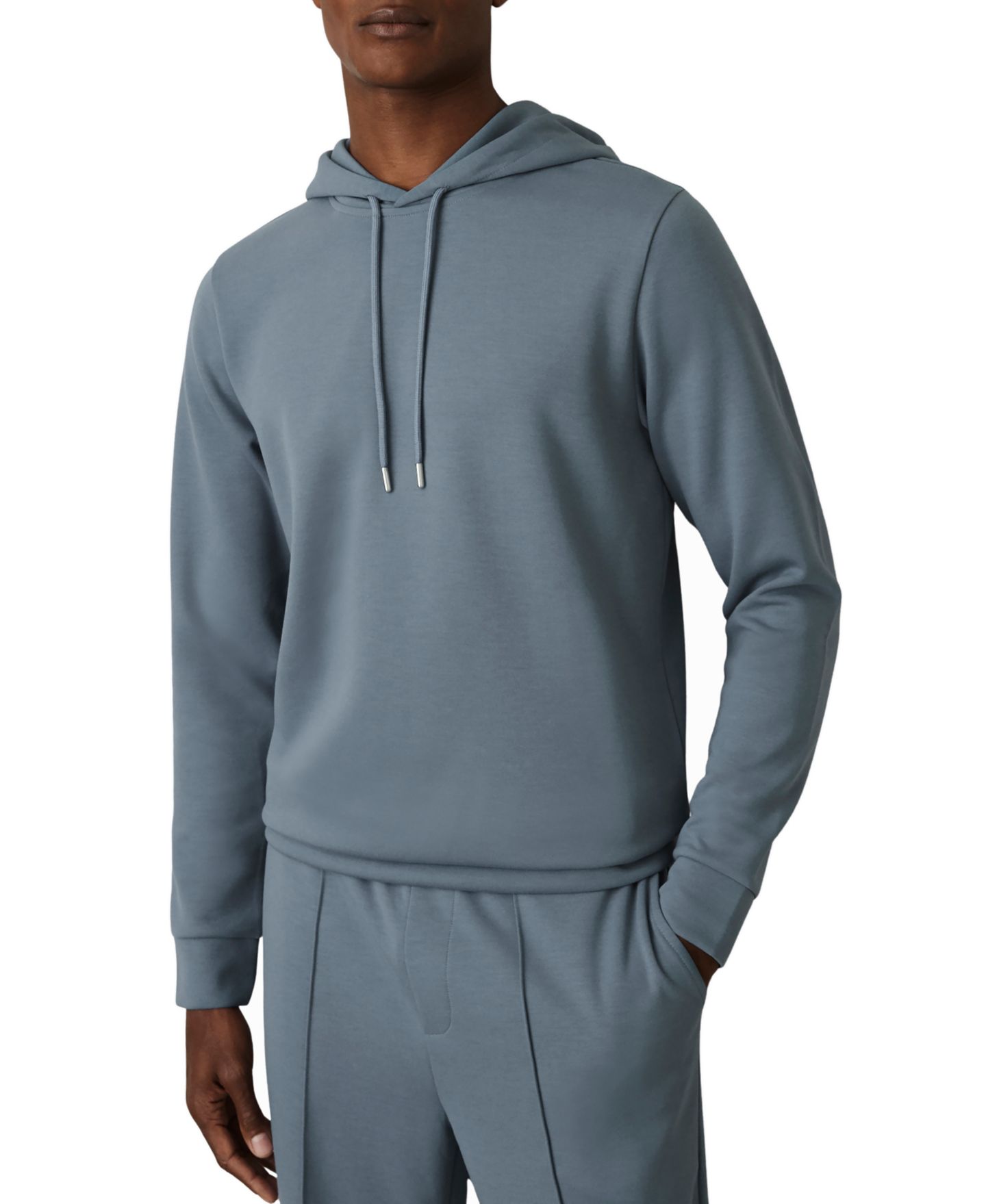 Мужское худи REISS Fabien Regular-Fit Interlock-Jersey, цвет: Синий — фото 1
