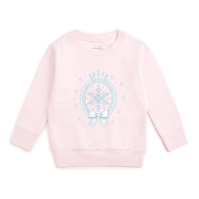 Girls' Snowflake Princess Crewneck Long-Sleeve Sweatshirt